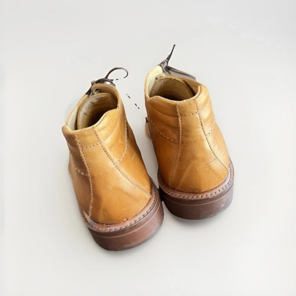 Italian Leather Chukka Boots Made in Italy Cognac Brown EU 41 US 8